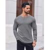 imageCOOFANDY Thermal Shirts for Men Heavyweight Long Sleeve T Shirt Casual Basic Shirts Stretch Crew Neck UndershirtsLight Grey