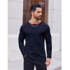 imageCOOFANDY Thermal Shirts for Men Heavyweight Long Sleeve T Shirt Casual Basic Shirts Stretch Crew Neck UndershirtsNavy Blue