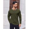 imageCOOFANDY Thermal Shirts for Men Heavyweight Long Sleeve T Shirt Casual Basic Shirts Stretch Crew Neck UndershirtsOlive Green
