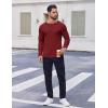 imageCOOFANDY Thermal Shirts for Men Heavyweight Long Sleeve T Shirt Casual Basic Shirts Stretch Crew Neck UndershirtsWine Red
