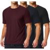 imageCOOFANDY 3 Pack Mens Athletic TShirts Short Sleeve  Quick Dry Moisture Wicking Workout Shirts for Running Gym CasualBlackMidnight BlueWine Red3 Pack