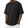 imageCOOFANDY Mens Cotton TShirts Oversized Shirt Short Sleeves Streetwear Loose Fit Summer Tee Tops Washed Basic Unisex ShirtsAll Black