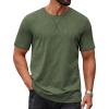 imageCOOFANDY Mens Cotton TShirts Short Sleeve T Shirt Crew Neck Tees Casual Wash Basic Tee ShirtsArmy Green