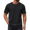 imageCOOFANDY Mens Cotton TShirts Short Sleeve T Shirt Crew Neck Tees Casual Wash Basic Tee ShirtsBlack