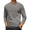 imageCOOFANDY Mens Long Sleeve T Shirts Crew Neck Casual Basic Tee Shirt Lightweight Pullover Shirts1 Packlight Gray