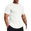 imageCOOFANDY Mens Muscle Shirt Short Sleeve Slim Fit TShirts Texture Crewneck Tees Longline Gym Workout Athletic ShirtWhite