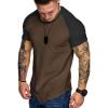 imageCOOFANDY Mens Muscle TShirt Pleated Raglan Sleeve Bodybuilding Gym Tee Short Sleeve Fashion Workout Shirts Hipster ShirtPattern3 Brown  Black