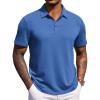 imageCOOFANDY Mens Polo Shirts Short Sleeve Casual Summer Polo Tee Classic Collared Golf Stylish TopsBlue