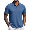 imageCOOFANDY Mens Polo Shirts Short Sleeve Casual Summer Polo Tee Classic Collared Golf Stylish TopsNavy Blue
