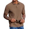imageCOOFANDY Mens Polo Shirts Short Sleeve Cotton Pique Casual Button T Shirts Classic Fit Collared Golf ShirtsBrown