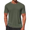 imageCOOFANDY Mens Swim Shirt Short Sleeve UPF 50 Sun Shirt Rash Guard TShirts Quick Dry Beach Shirts BreathableArmy Green