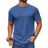 imageCOOFANDY Mens T Shirt Short Sleeve Cotton Blend TShirts Crew Neck Casual Summer Basic Tee ShirtsDazzling Blue