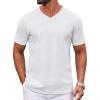 imageCOOFANDY Mens T Shirts 100 Cotton V Neck Tee Shirt Plain Short Sleeve Casual ShirtsWhite