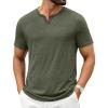 imageCOOFANDY Mens T Shirts Short Sleeve Casual V Neck TShirt Soft Notch Neck Tee Classic Plain ShirtsArmy Green