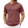 imageCOOFANDY Mens T Shirts Short Sleeve Casual V Neck TShirt Soft Notch Neck Tee Classic Plain ShirtsWine Red