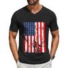 imageCOOFANDY Mens T Shirts Short Sleeve Classic V Neck TShirt Casual Summer Basic Tee ShirtYblack American Flag
