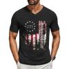imageCOOFANDY Mens T Shirts Short Sleeve Classic V Neck TShirt Casual Summer Basic Tee ShirtYblack Independence Flag