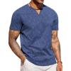 imageCOOFANDY Mens T Shirts V Neck 100 Cotton Short Sleeve Casual Summer Vintage Tee ShirtNavy Blue