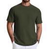 imageCOOFANDY Mens TShirt Short Sleeve Crew Neck Textured Shirts Classic Knit Pullover TeesArmy Green