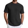 imageCOOFANDY Mens TShirt Short Sleeve Crew Neck Textured Shirts Classic Knit Pullover TeesBlack