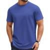 imageCOOFANDY Mens TShirts 100 Cotton Crewneck Short Sleeve Tees Casual Plain ShirtsBlue