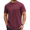 imageCOOFANDY Mens TShirts 100 Cotton Crewneck Short Sleeve Tees Casual Plain ShirtsDark Red