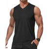 imageCOOFANDY Mens Workout Tank Tops V Neck Sleeveless Shirts Quick Dry Athletic Gym Muscle T Shirt Lightweight Soft TeeBlack
