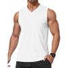 imageCOOFANDY Mens Workout Tank Tops V Neck Sleeveless Shirts Quick Dry Athletic Gym Muscle T Shirt Lightweight Soft TeeWhite