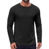 imageCOOFANDY Thermal Shirts for Men Heavyweight Long Sleeve T Shirt Casual Basic Shirts Stretch Crew Neck UndershirtsBlack
