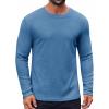 imageCOOFANDY Thermal Shirts for Men Heavyweight Long Sleeve T Shirt Casual Basic Shirts Stretch Crew Neck UndershirtsDeep Blue