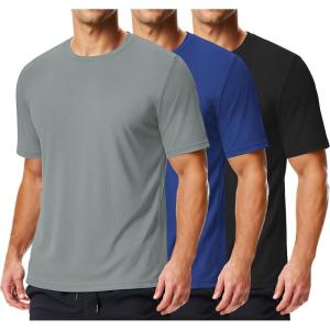 imageCOOFANDY 3 Pack Mens Athletic TShirts Short Sleeve  Quick Dry Moisture Wicking Workout Shirts for Running Gym CasualBlackLight GreyRoyal Blue3 Pack