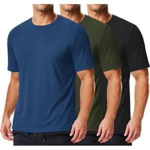 imageCOOFANDY 3 Pack Mens Athletic TShirts Short Sleeve  Quick Dry Moisture Wicking Workout Shirts for Running Gym CasualBlackNavy BlueArmy Green3 Pack