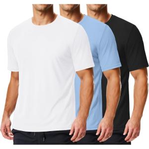 imageCOOFANDY 3 Pack Mens Athletic TShirts Short Sleeve  Quick Dry Moisture Wicking Workout Shirts for Running Gym CasualBlackWhiteBlue3 Pack