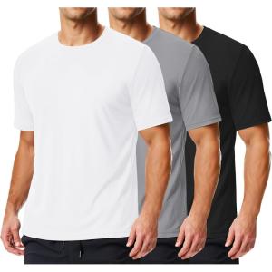imageCOOFANDY 3 Pack Mens Athletic TShirts Short Sleeve  Quick Dry Moisture Wicking Workout Shirts for Running Gym CasualBlackWhiteTrue Grey3 Pack