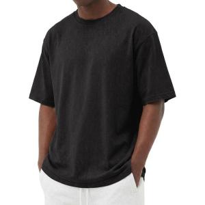 imageCOOFANDY Mens Cotton TShirts Oversized Shirt Short Sleeves Streetwear Loose Fit Summer Tee Tops Washed Basic Unisex ShirtsAll Black