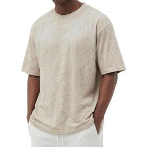 imageCOOFANDY Mens Cotton TShirts Oversized Shirt Short Sleeves Streetwear Loose Fit Summer Tee Tops Washed Basic Unisex ShirtsBeige