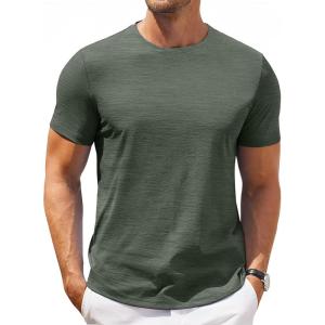 imageCOOFANDY Mens T Shirt Short Sleeve Classic Crew Neck TShirt Casual Summer Basic Tee ShirtsArmy Green