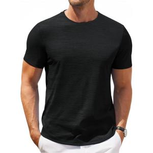 imageCOOFANDY Mens T Shirt Short Sleeve Classic Crew Neck TShirt Casual Summer Basic Tee ShirtsBlack