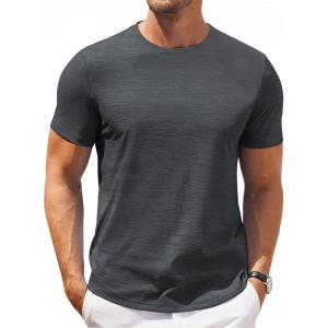 imageCOOFANDY Mens T Shirt Short Sleeve Classic Crew Neck TShirt Casual Summer Basic Tee ShirtsDark Gray