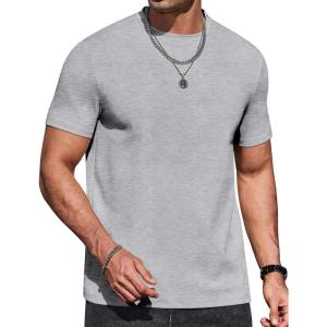 imageCOOFANDY Mens T Shirts Short Sleeve Heavyweight Tshirt Casual Crew Neck Tee Shirts for MenGrey