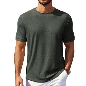 imageCOOFANDY Mens TShirts Summer Crew Neck Casual T Shirts Plain Short Sleeve Shirts Basic TeesArmy Green