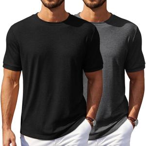 imageCOOFANDY Mens TShirts Summer Crew Neck Casual T Shirts Plain Short Sleeve Shirts Basic TeesB Dark Greyblack