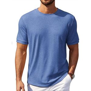 imageCOOFANDY Mens TShirts Summer Crew Neck Casual T Shirts Plain Short Sleeve Shirts Basic TeesBlue