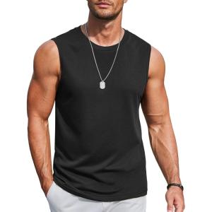 imageCOOFANDY Mens Workout Tank Tops Cotton 3 Pack Soft Gym Muscle Shirt Sleeveless Classic T ShirtsBlack1 Pack