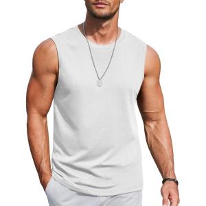 imageCOOFANDY Mens Workout Tank Tops Cotton 3 Pack Soft Gym Muscle Shirt Sleeveless Classic T ShirtsWhite1 Pack