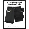 imageCOOFANDY 2 in 1 Mens Swim Trunks 7 Inch Quick Dry Board Shorts Beach Swim Shorts Bathing Suit with Compression LinerBlack
