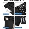 imageCOOFANDY 2 in 1 Mens Swim Trunks 7 Inch Quick Dry Board Shorts Beach Swim Shorts Bathing Suit with Compression LinerBlack American Flag