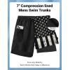 imageCOOFANDY 2 in 1 Mens Swim Trunks 7 Inch Quick Dry Board Shorts Beach Swim Shorts Bathing Suit with Compression LinerBlack American Flag