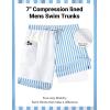 imageCOOFANDY 2 in 1 Mens Swim Trunks 7 Inch Quick Dry Board Shorts Beach Swim Shorts Bathing Suit with Compression LinerBlue Stripe