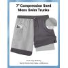imageCOOFANDY 2 in 1 Mens Swim Trunks 7 Inch Quick Dry Board Shorts Beach Swim Shorts Bathing Suit with Compression LinerDark Gray